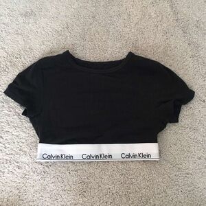 Calvin Klein Black Tee with Logo Band